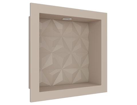 NICHO MULTI 30X30 BEGE TEXTURIZADO TRIANGULAR LED