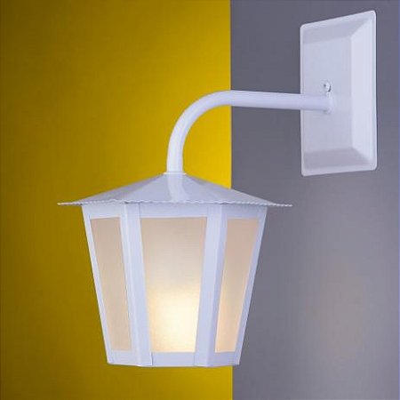 ARANDELA COLONIAL SEXTAVADA PEQUENA BRANCO