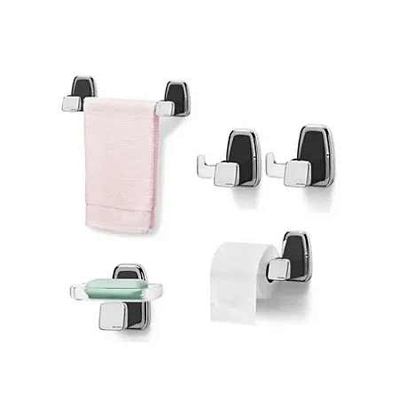 ACESSÓRIO BANHO MEBUKI CLASSIC PRETA 5 PEÇAS