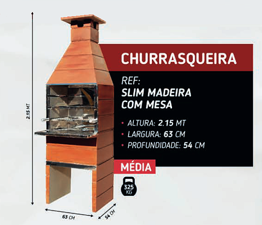 CHURRASQUEIRA  4 ESPETO COM MESA MADEIRA