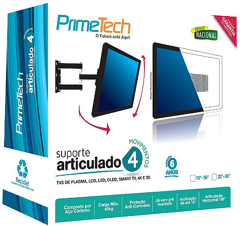 SUPORTE PARA TV TRI ART 4 MOVIMENTOS PRIMETECH