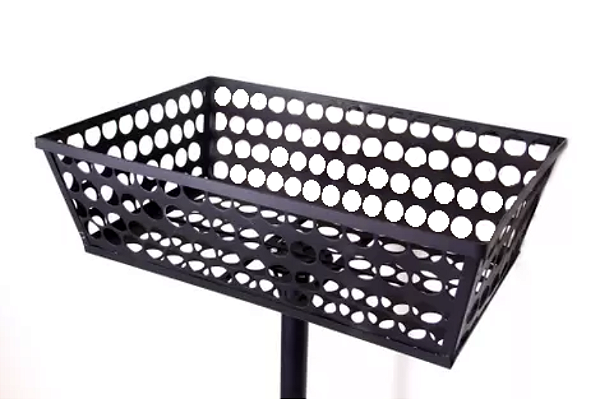 LIXEIRA PASSEIO RETANGULAR 60X40 COM FURO 30MM PRETO