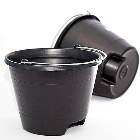 BALDE PLÁSTICO 10 LITROS ALÇA METAL PRETO