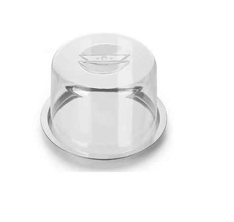 QUEIJEIRA INOX 19,5 CM COM TAMPA ACRÍLICA POP