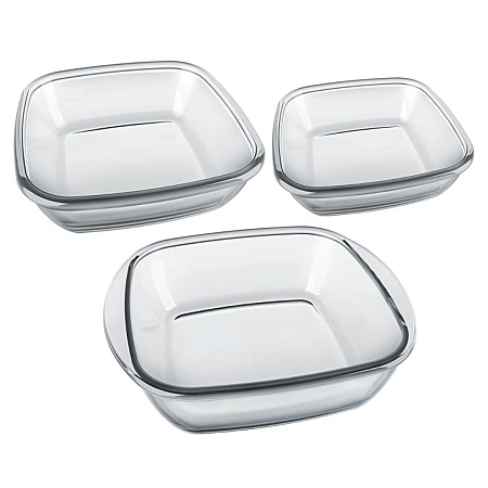 CONJUNTO ASSADEIRA SEMPRE QUADRADA 3 PEÇAS