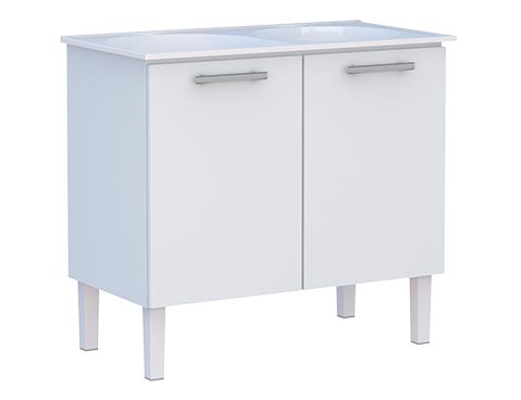 GABINETE AÇO VENUS 100X50 COM TANQUE BRANCO MON