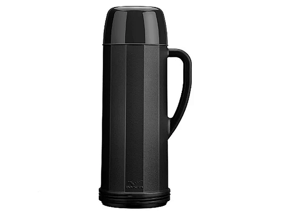 GARRAFA TÉRMICA ROLHA EUREKA 1 LITRO PRETA