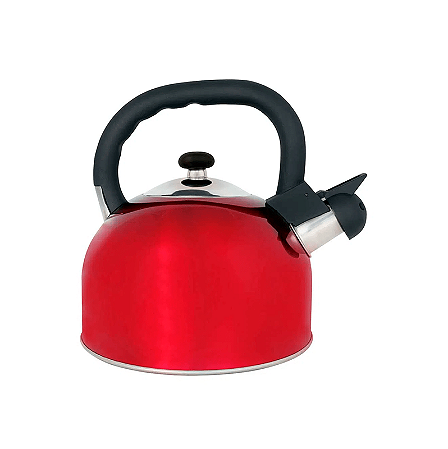 CHALEIRA AÇO INOX 2,5 LITROS MATTINA VERMELHO MOR
