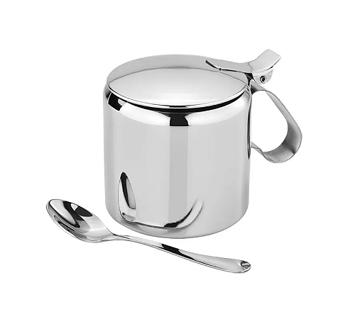 AÇUCAREIRO DE INOX 300G COM COLHER