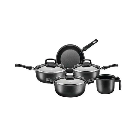 CONJUNTO PANELA COM 5 PEÇAS SAFIRA GRAFITE