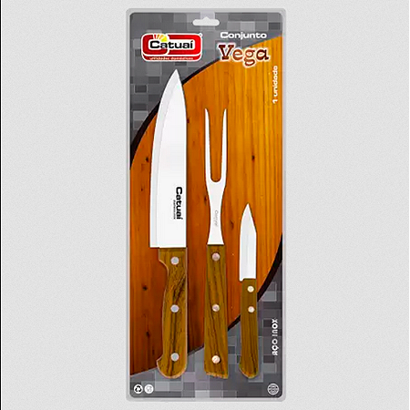CONJUNTO VEGA FACAS + GARFO 3 PEÇAS CATUAI