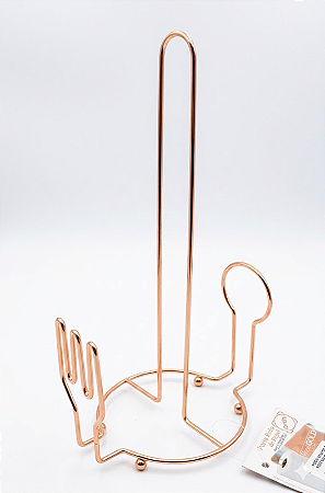 PORTA ROLO PAPEL ROSE GOLD MODELO GARFO/COLHER ARTHI