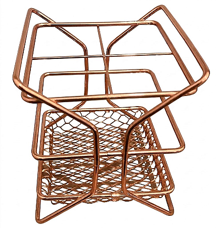 PORTA TALHERES QUADRADO ROSE GOLD ARTHI