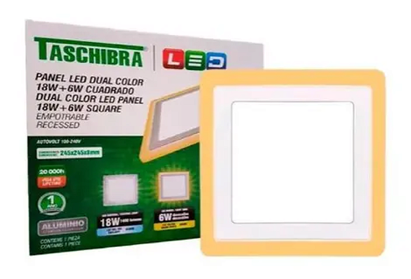 PAINEL LED DUAL COLOR 18W+6W SOBREPOR QUADRADO