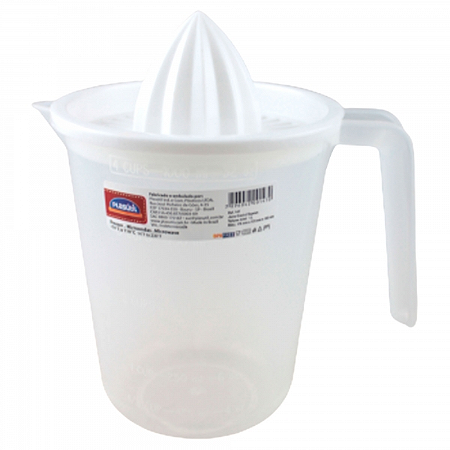 JARRA COM ESPREMEDOR 1 LITRO PLASUTIL BRANCO