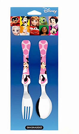 CONJUNTO COM 2 TALHERES INFANTIL DISNEY KIDS MIN