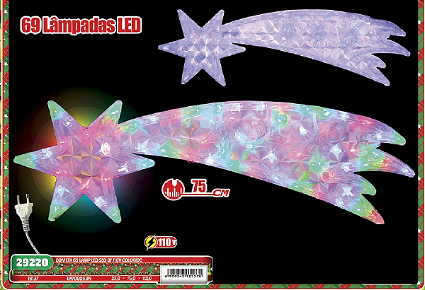 COMETA 69 LÂMPADA LED SEQ 8F 110V COLORIDO