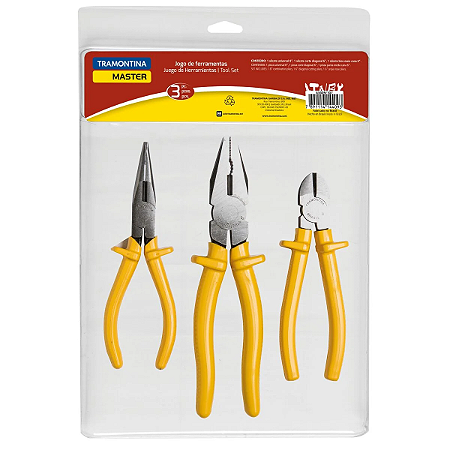 KIT DE FERRAMENTA 3 PEÇAS ALICATE UNIV/BICO/CORTE