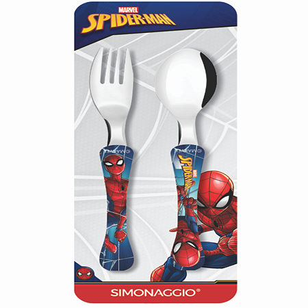 CONJUNTO COM 2 TALHERES  HOMEM ARANHA