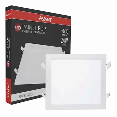 PLAFON LED EMBUTIR QUADRADO 24W 6500K AVANT