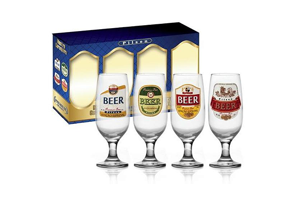 CONJUNTO MALETA 4 TAÇAS ROT CERVEJA PILSEN