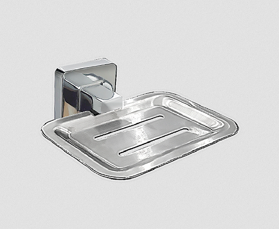 PORTA SABONETE QUADRADA ZAMAK INOX CROMADO FLVX