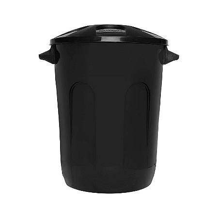 CESTO FECHADO COM TAMPA 93L PRETO ECO NATURE