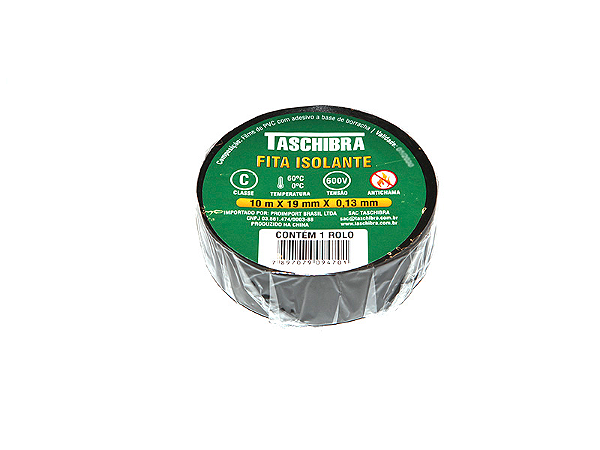 FITA ISOLANTE 19X10MTS PRETA TASCHIBRA