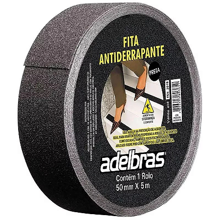 FITA ANTIDERRAPANTE 5X50M PRETO ADELBRAS
