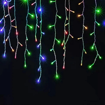 CASCATA 200 LEDS COLORIDA  5 METROS 110V