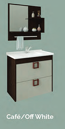GABINETE BANHEIRO MGM LIRIO 59CM COM ESPELHO CAFE/OFF