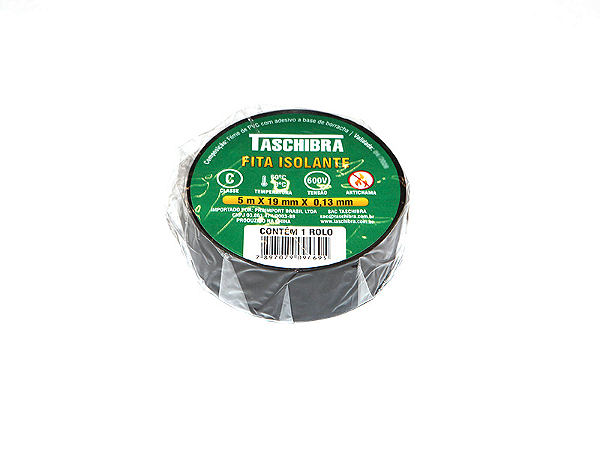 FITA ISOLANTE 19 X 5 METROS PRETA TASCHIBRA