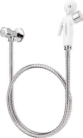 KIT DUCHA POP BRANCA CRIVO CROMADO COM ENGATE BLUKIT