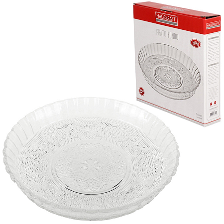 PRATO FUNDO PARA BOLO VIDRO 19,5CM HAUSKRAF