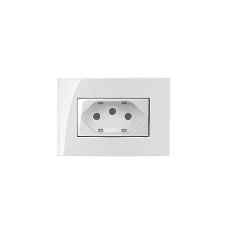 CONJUNTO 1 TOMADA 2P+T 10A PARA MÓVEL BRANCO SLEEK