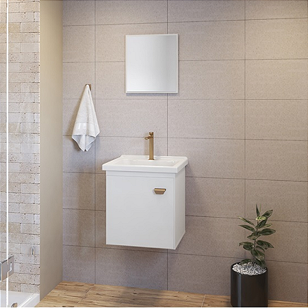 GABINETE BANHEIRO GAAM AUREA 400 BRANCO