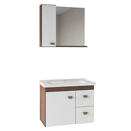 GABINETE BANHEIRO GAAM OREO 600 SUSPENSO TINTO BRANCO