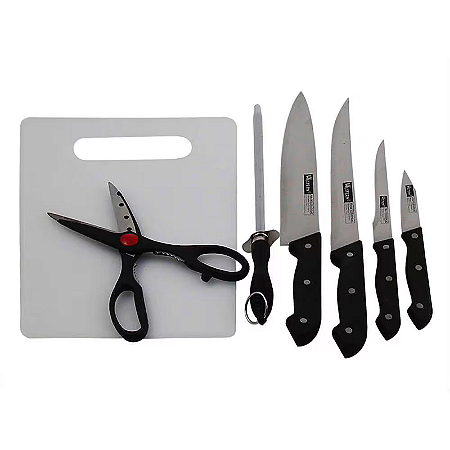 CONJUNTO  FACAS COZINHA 7 PEÇAS KALA
