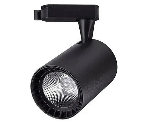 SPOT TRILHO 10W BRANCO QUENTE PRETO HITEC