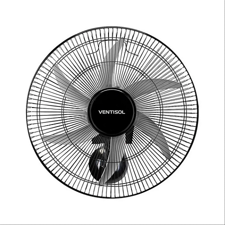VENTILADOR VENTISOL OSCILANTE PAREDE 50CM BIVOLT PRETO STEEL