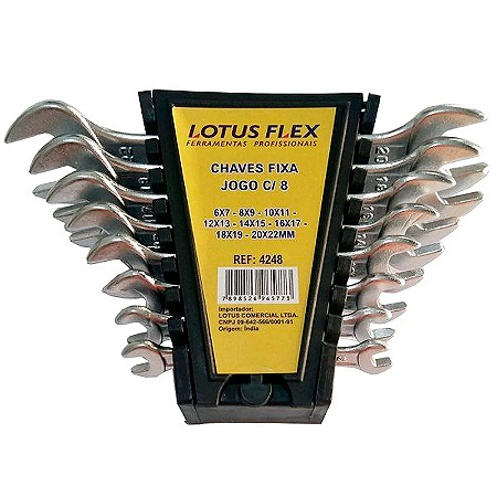KIT JOGO CHAVE FIXA 8 PEÇAS 6-20,22 LOTUS