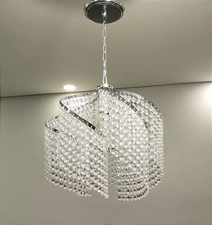 LUSTRE CARACOL PEDRINHA CROMADO REF.31