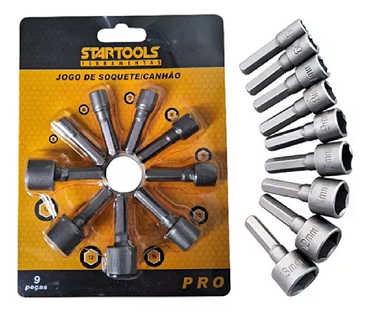 JOGO SOQUETE CANHÃO 9 PEÇAS STARTOOLS
