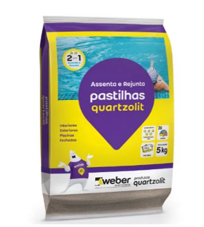 ARGAMASSA QUARTZOLIT PASTILHA VIDRO BRANCA 5KG