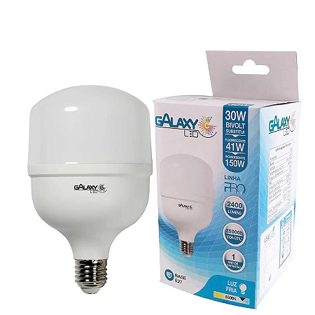 LÂMPADA LED BULBO 30W 6000K GALAXY