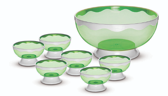 CONJUNTO SOBREMESA VERDE 13 PEÇAS ONDULADO ACD 35