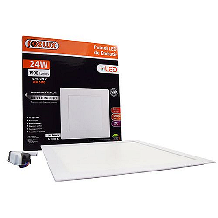 PLAFON LED EMBUTIR QUADRADO 24W 6500K  FOXLUX