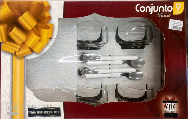 KIT TOPAZIO TOALHA BRANCA +4 SALADA+4 COLHER