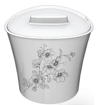 LIXEIRA DURIN BELLART DECORADA DELICATE BRANCA