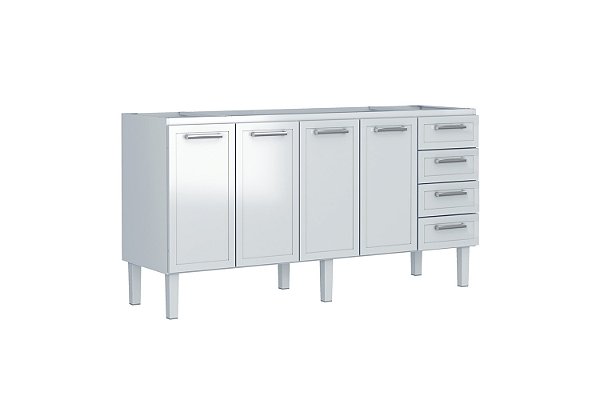 GABINETE COZINHA APOLO FLAT 200CM BRANCA 4G MO